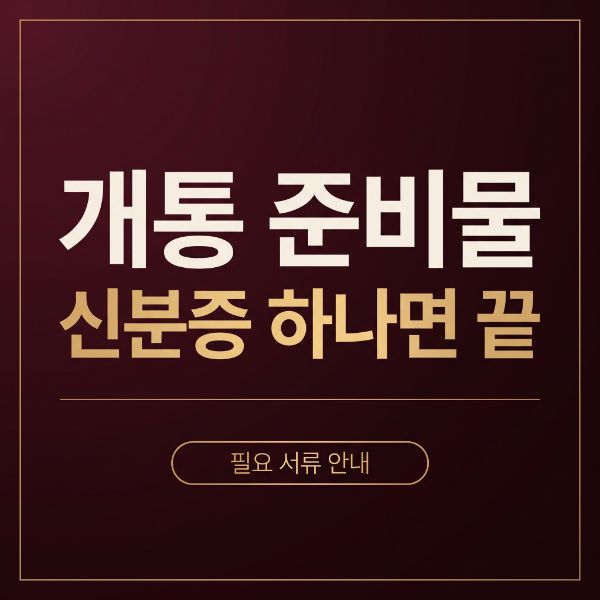 SK 개통 준비물